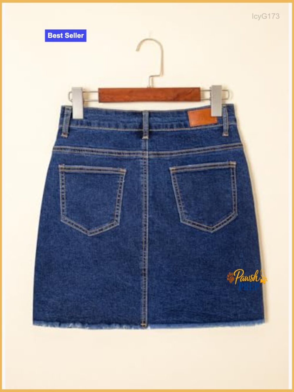 High Rise Ripped Frayed Button Fly Denim Skirt Stretchy Cotton Summer - Picture 7 of 7